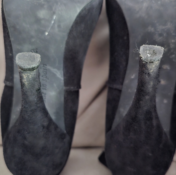 Pedro Garcia Chic Black Suede Platform Open Toe High Heels Shoes Sz 8.5 (EU 39) - Picture 9 of 10